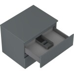MEXEN/S - Rivel koupelnová skříňka pod umyvadlo 60 cm s deskou, 2 zásuvky, reliéf , grafit mat 91A20-06047-2-BFFC66