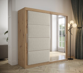 Šatní skříň Abi Tapi Barva korpusu: Dub artisan, Rozměry: 200 cm, Dveře: Manila 02