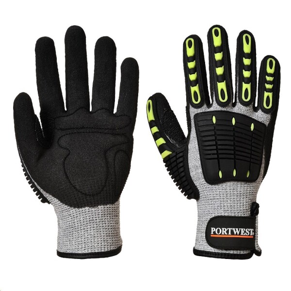 Rukavice Anti Impact Cut Resistant 5 A722 protipořezové na suchý zip L šedo-černé