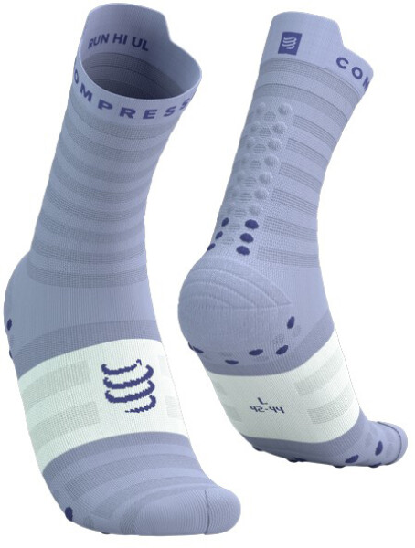 Běžecké ponožky Compressport Pro Racing Socks v4.0 Ultralight Run High - Lavender/White Velikost: T3