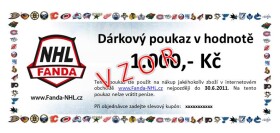 Dárkový poukaz - voucher Fanda-NHL.cz Hodnota: 1 500 Kč
