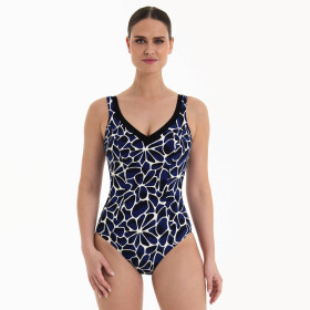 Dámské jednodílné plavky Gabriella 7488 465 Tmavé modrá s bílou - Anita tmavě modrá s bílou 105E/50