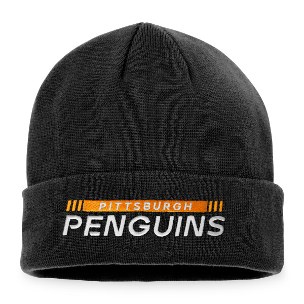 Fanatics Pánská zimní čepice Pittsburgh Penguins NHL Authentic Pro Game & Train Cuffed Knit Black