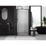 MEXEN/S - Exo sprchové dveře křídlové 70, transparent, černá 8181-070-000-70-00