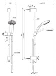 IDEAL STANDARD - Idealrain Set sprchové hlavice, tyče a hadice, 3 proudy, chrom BE406AA