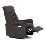 Polohovací křeslo, elektrické zabudované ovládání, hnědá, látka, TV-925 BR2