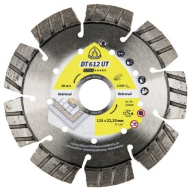 Klingspor 334045 DT 612 UT Supra diamantový řezný kotouč Průměr 125 mm Ø otvoru 22.23 mm stavební materiály, univerzální beton, železobeton, Vápenopísková