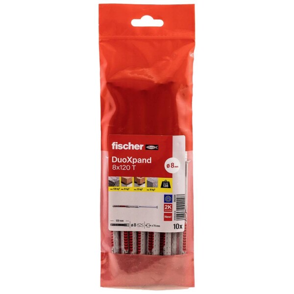 Fischer 562201 DuoXpand hmoždinka s dlouhým dříkem 120 mm 8 mm 10 ks