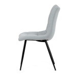 Židle jídelní, stříbrná látka, černý kov