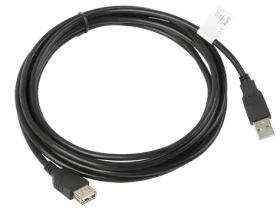 Lanberg CA-USBE-10CC-0030-BK černá / Kabel USB 2.0 / USB-A (M) - USB-A (M) / 3 m (CA-USBE-10CC-0030-BK)