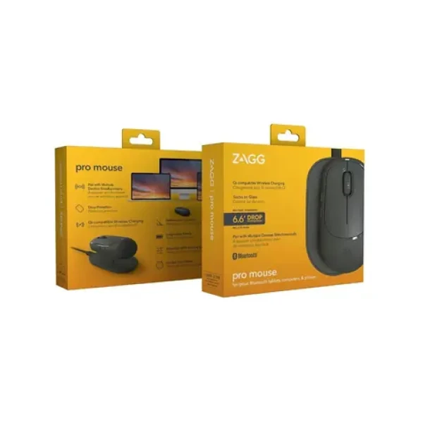 ZAGG Pro Mouse černá / Bezdrátová myš / s nabíjecí podložkou / Bluetooth / 800-1600 DPI / párování 3 zařízení (109910230)