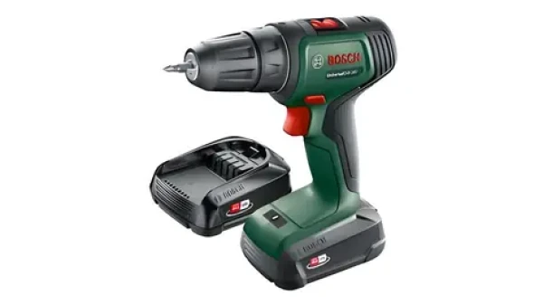 BOSCH UniversalDrill 18V zelená/černá / Aku vrtací šroubovák / 1450 ot/min / 32 Nm / 10mm sklíčidlo / 2x1,5 Ah / kufřík (06039D4002)