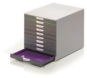 Durable VARICOLOR / Zásuvkový box / 10 zásuvek / formát C4 / plast / 292×356×280 mm (761027)