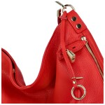 Trendy dámská velká kožená kabelka Mercedes, červená