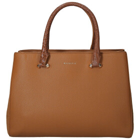 Trendy dámská koženková kabelka do ruky Sonia, hnědá