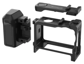 Sunnylife 2v1 rámeček a držák pro DJI Osmo Action 6 / Ochranný rámeček / cold shoe úchyt / 57 g (OA6-BK144)