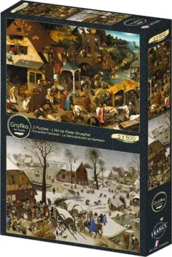 GRAFIKA Puzzle Vlámská přísloví a Sčítání lidu v Betlémě