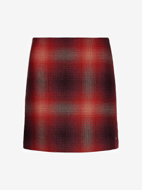 Červená dámská krátká sukně příměsí vlny Tommy Hilfiger Wool Shadow Check Short