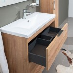 MEREO - Vigo, koupelnová skříňka s keramickým umyvadlem 51 cm, dub Riviera CN320