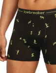Pánské merino boxerky ICEBREAKER Mens 150 Anatomica Boxers Ski Day, Black/Peridot/Aop velikost: L