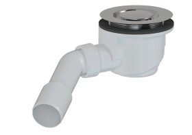 Vaničkový sifon designový SAT 90 x 40/50mm chrom krytka E90KOCRD E90KOCRD