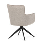 Židle jídelní, taštičkové pružiny v sedáku, 180° otočný mechanismus, lanýžová voděodolná látka, černý kov