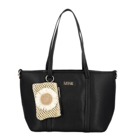 Trendy dámská koženková kabelka na rameno Felicia, černá