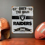 Cedule Las Vegas Raiders NFL Obey The Rules Embossed