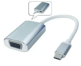 PremiumCord Převodník USB-C na VGA / Redukce / Full HD 1080p / hliníkové pouzdro (8592220014803)