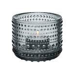 Iittala Skleněný svícen Kastehelmi 6,4 cm – Grey, šedá barva, sklo
