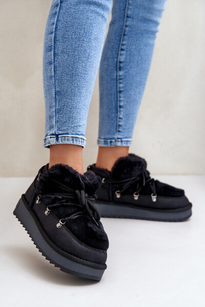 Nízké Sněhové Boty Na Platformě S Kožíškem D.Franklin Černé DFSH370011 41