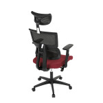 Kancelářská židle, potah bordó látka a černá síťovina MESH, houpací mech.