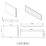 CERANO - Vana akrylátová Viola - L/P - obdélníková - bílá - 170x70x41 - s panely a nožičkami CER-031499