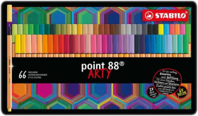 STABILO Pen 68 Arty Sada v kovovém pouzdru 66 ks