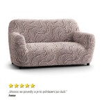 Bielastické potahy BRILLANTE hnědé sedačka s otomanem vlevo (š. 170 - 300 cm)