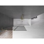 MEXEN/S - Velar L dvoukřídlá posuvná vanová zástěna 110 x 150, grafit, zlatá 896-110-003-41-50