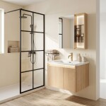 REA - Sada koupelnového nábytku s umyvadlem Sora DE07-70 Oak 70CM REA-M0608