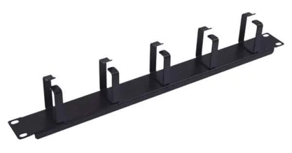 Equip černá / Vyvazovací panel / 19" / 1U / 5x kovových úchytek (327319)