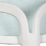 Dětská židle, modrá síťovina, bílý plastový kříž, kolečka na tvrdé podlahy