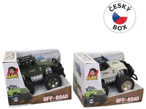 MaDe 16718 - Auto off - road, vojenský, 2 barvy, 20 x 13 x 13 cm