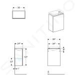 GEBERIT - Acanto Skříňka pod umývátko 400 mm, černá 500.607.16.1