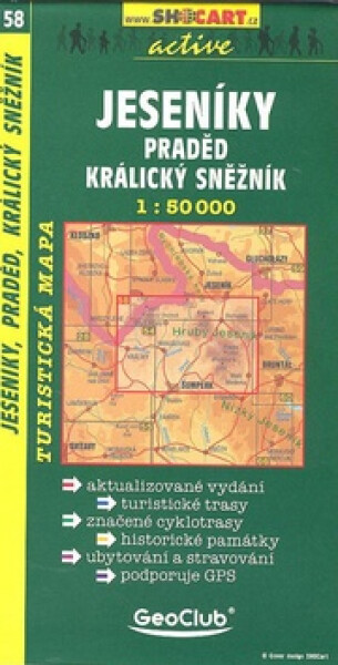 SC 058 Jeseníky, Praděd, Kralický Sněžník 1:50 000