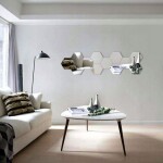 REA - Dekorativní zrcadlo Hexagon šestiúhelník sada 8 ks HOM-06520