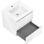 MEXEN/S - Orio koupelnová skříňka 50 cm s umyvadlem Otis, 2 zásuvky, bílá lesk 91A10-05047-2-BFF00-W18M00