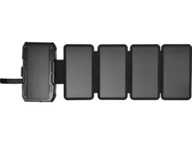 Sandberg Solar 5-Panel Powerbank černá / bezdrátové nabíjení / USB-A/C / 10000mAh / 15W / IP54 / LCD displej (421-05)
