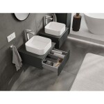 MEXEN/S - Rivel koupelnová skříňka pod umyvadlo 50 cm s deskou, 1 šuplík, reliéf , grafit mat 91A20-05023-1-BFC66