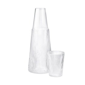 Stelton Karafa PILASTRO 1 l - Stelton Skleněná karafa se sklenicí Pilastro Clear 1 l, čirá barva, sklo