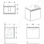 GEBERIT - Acanto Skříňka pod umyvadlo 600 mm, lesklá bílá 500.609.01.2