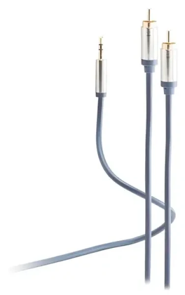 Shiverpeaks Flexline modrá / Propojovací audio kabel / Jack 3,5 mm - 2x Cinch / 1,5 m / pozlacené konektory (FL31-32151)