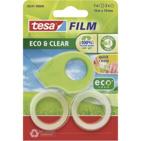Tesa Mini ecoLogo® 58241-00000-01 tesafilm ecoLogo® světle zelená (d x š) 10 m x 19 mm 1 ks - Tesa Mini odvíječ na prst s 2ks čiré pásky ECO&CLEAR zelený 10 m x 19 mm